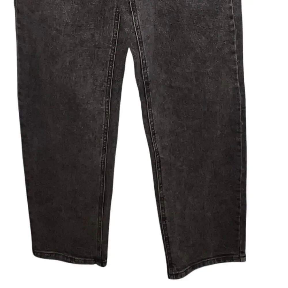 Wild Fable Women’s‎ 00, Super High Rise Straight Black Acid Wash Button Fly NEW